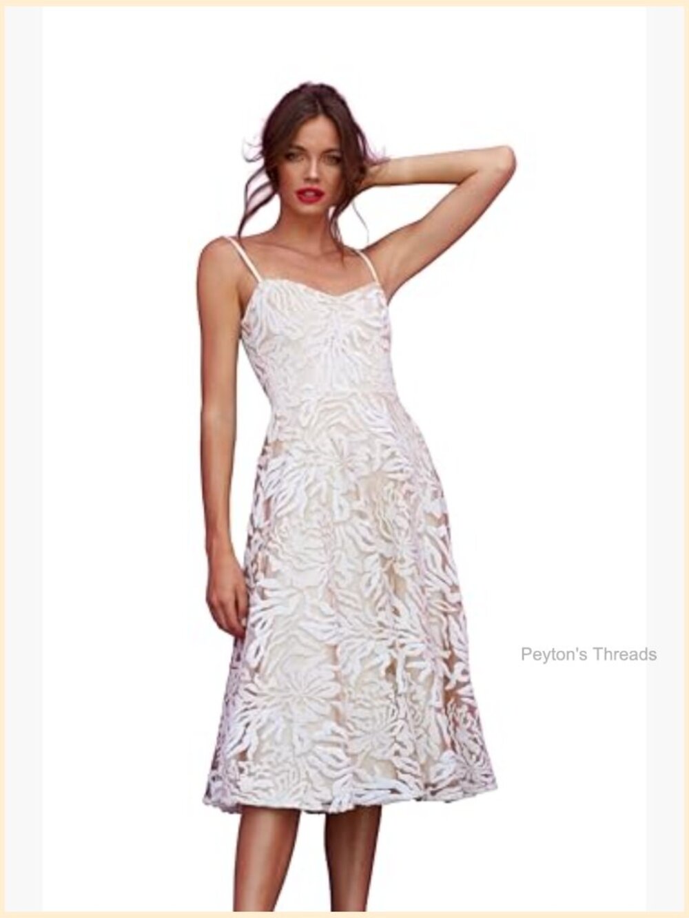 Sequin Embroidered Floral Fit & Flare Midi Dress - Picture 4 of 4